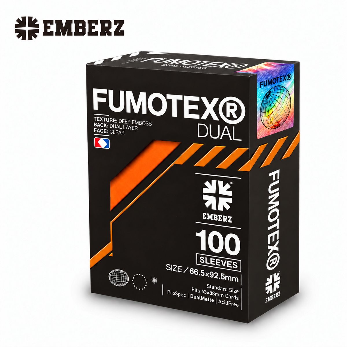 エンバーズオレンジ(EMBERZ Orange) FUMOTEX(フモテックス) DUAL SLEEVE(デュアル スリーブ) 100枚入
